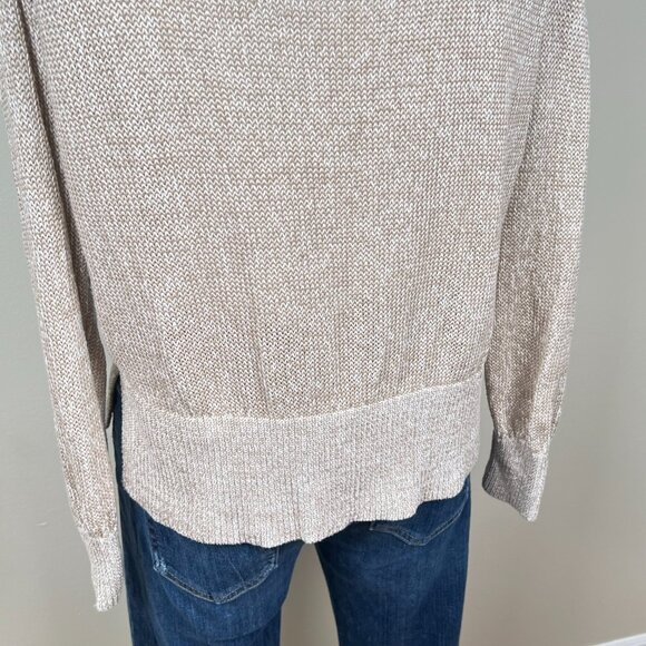 J.Crew Relaxed Cotton-Linen Blend Beach Sweater in beige XS - Picture 8 of 10